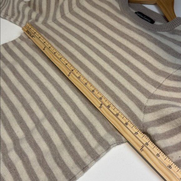 Christian Lacroix Striped Beige and Cream Crewneck Sweater Size Small - Picture 4 of 6